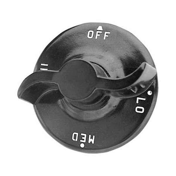 Knob 2-1/4 D, Off-Lo-Med-Hi